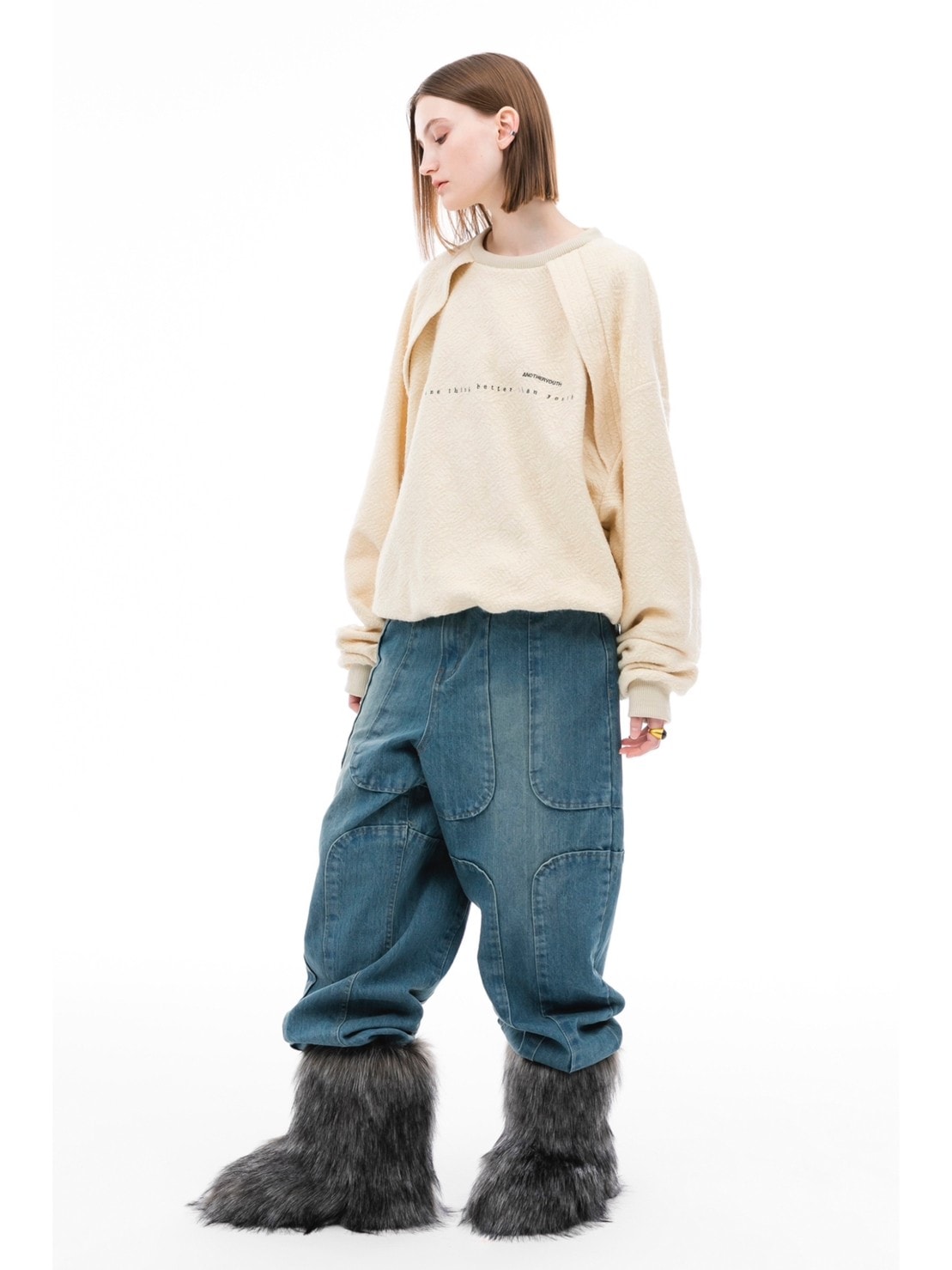【ANOTHERYOUTH】panel jeans