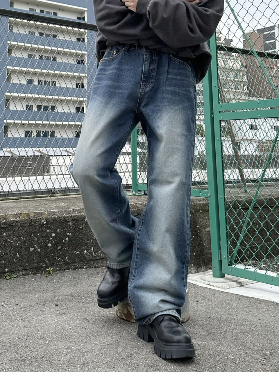 【Chikashitsu +】vintage wash denim pants (2color) / 【チカシツプラス】ヴィンテージウォッシュデニムパンツ