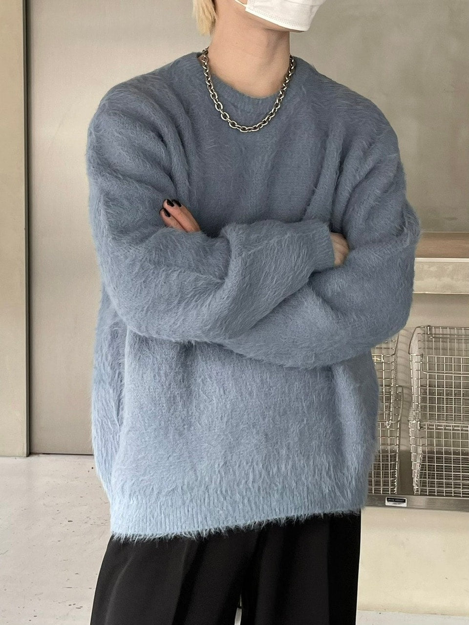 受注制【Chikashitsu +】hairy knit (2color)