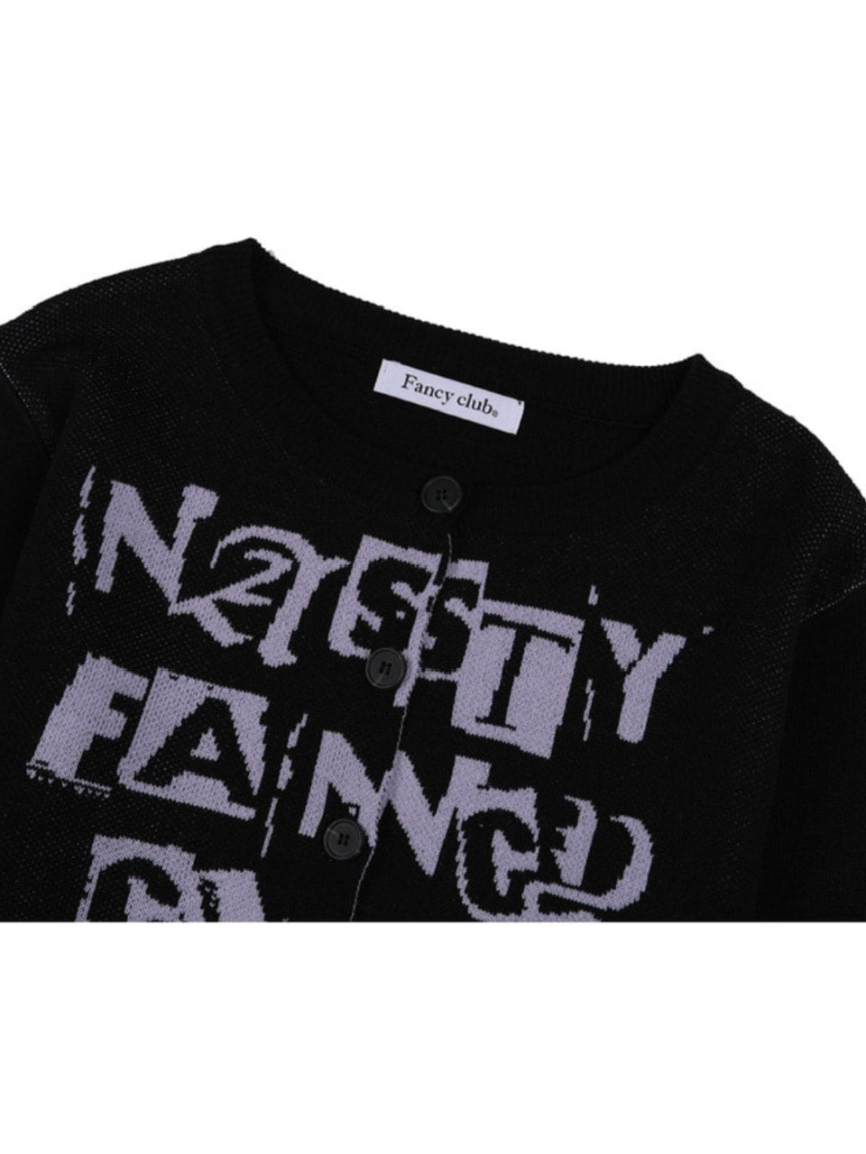 【FANCY CLUB】FANCY STAMP CROP CARDIGAN