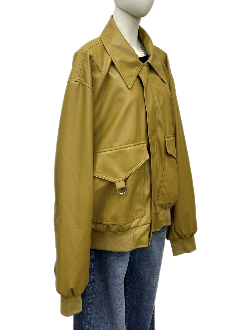 大阪店WEB限定【Chikashitsu +】double pocket leather jumper (3color)