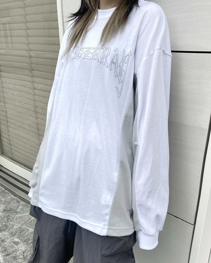 受注制【Never mind the XU】bi-color long sleeve tee (2color)