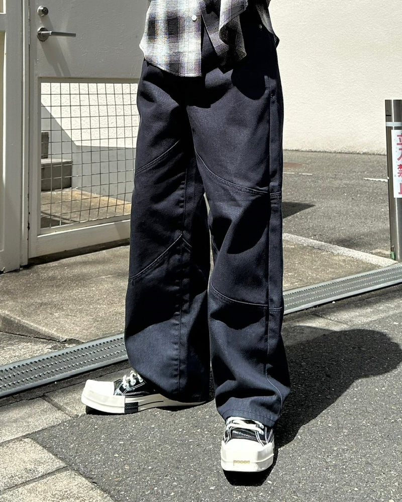 受注制【Chikashitsu +】set up design denim pants (2color)