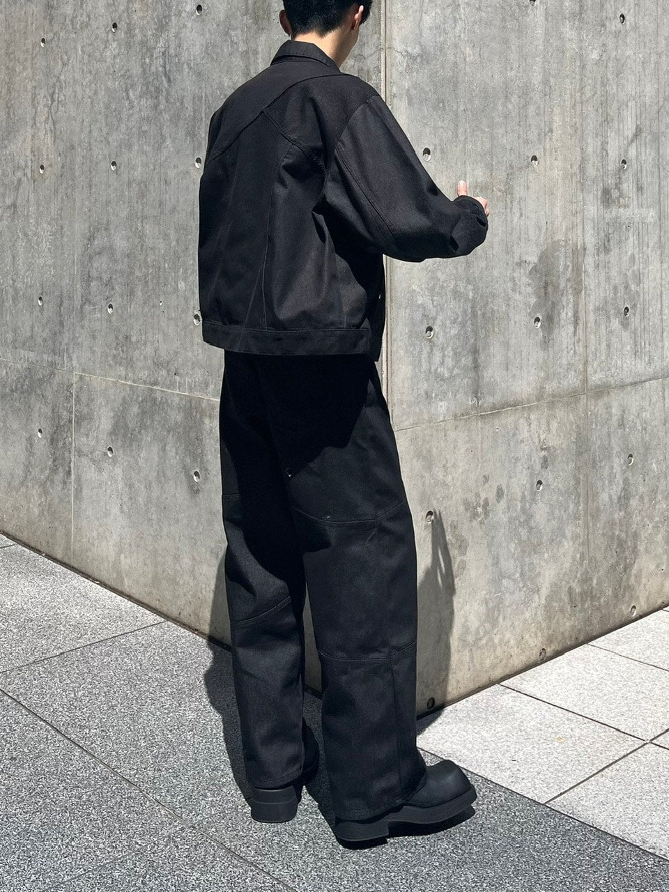 受注制【Chikashitsu +】set up design denim short jacket (2color)