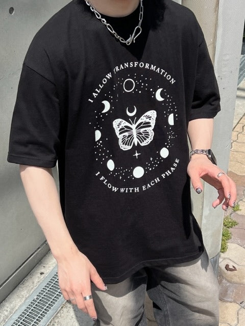 受注制【Chikashitsu +】oversized graphic t-shirt 2 (2color)