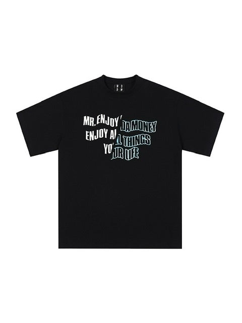 【MR. ENJOY DA MONEY】Cutting font short sleeves