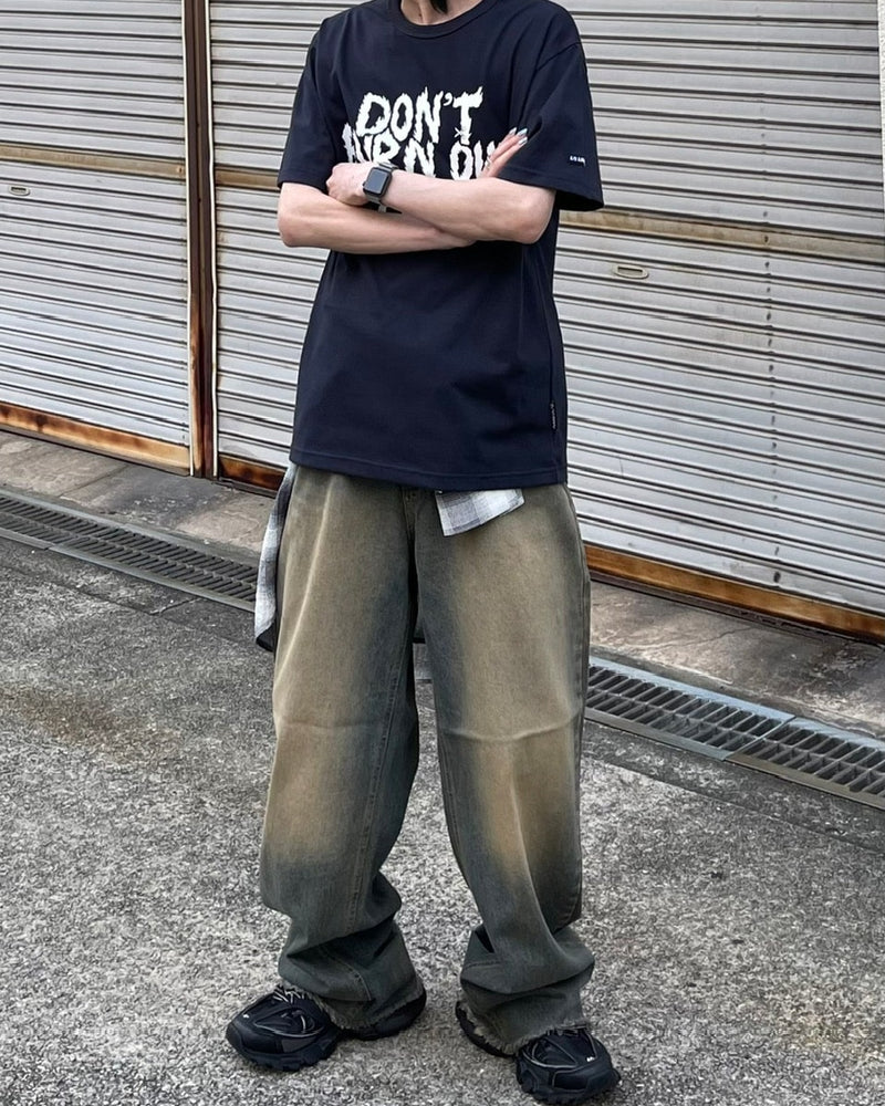 受注制【Chikashitsu +】vintage faded wash denim pants
