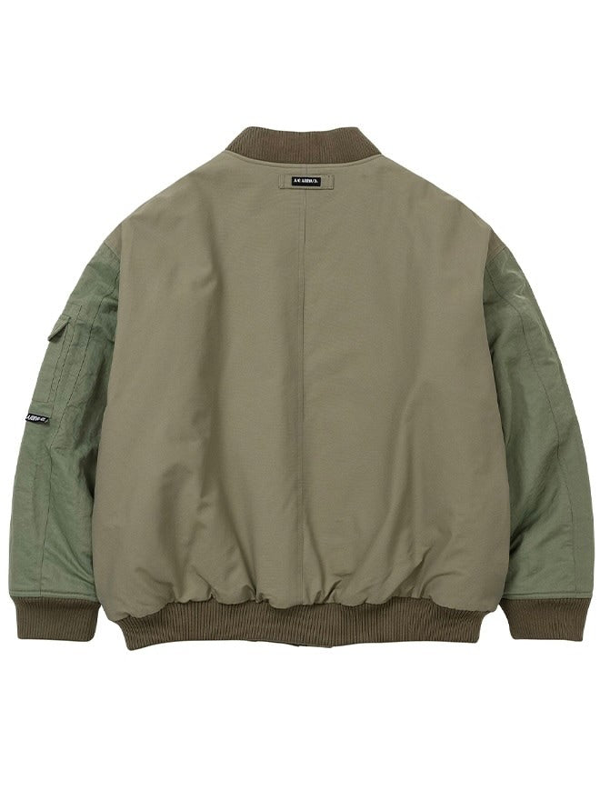 【AJOBYAJO】Fourfold Nylon Mixed Bomber Jacket