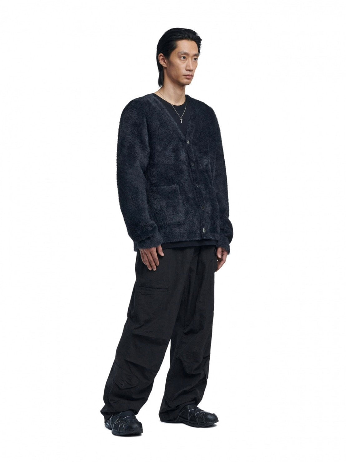 【NOMANUAL】HAIRY SOFT CARDIGAN / 【ノーマニュアル】ヘアリーソフト長袖カーディガン