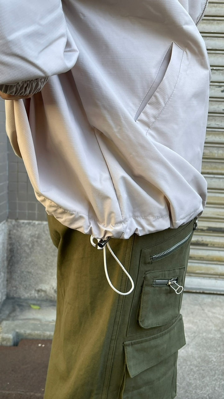 受注制【Chikashitsu +】unisex cropped hooded blouson (3color) / 【チカシツプラス】ユニセックスクロップドフード長袖ブルゾン