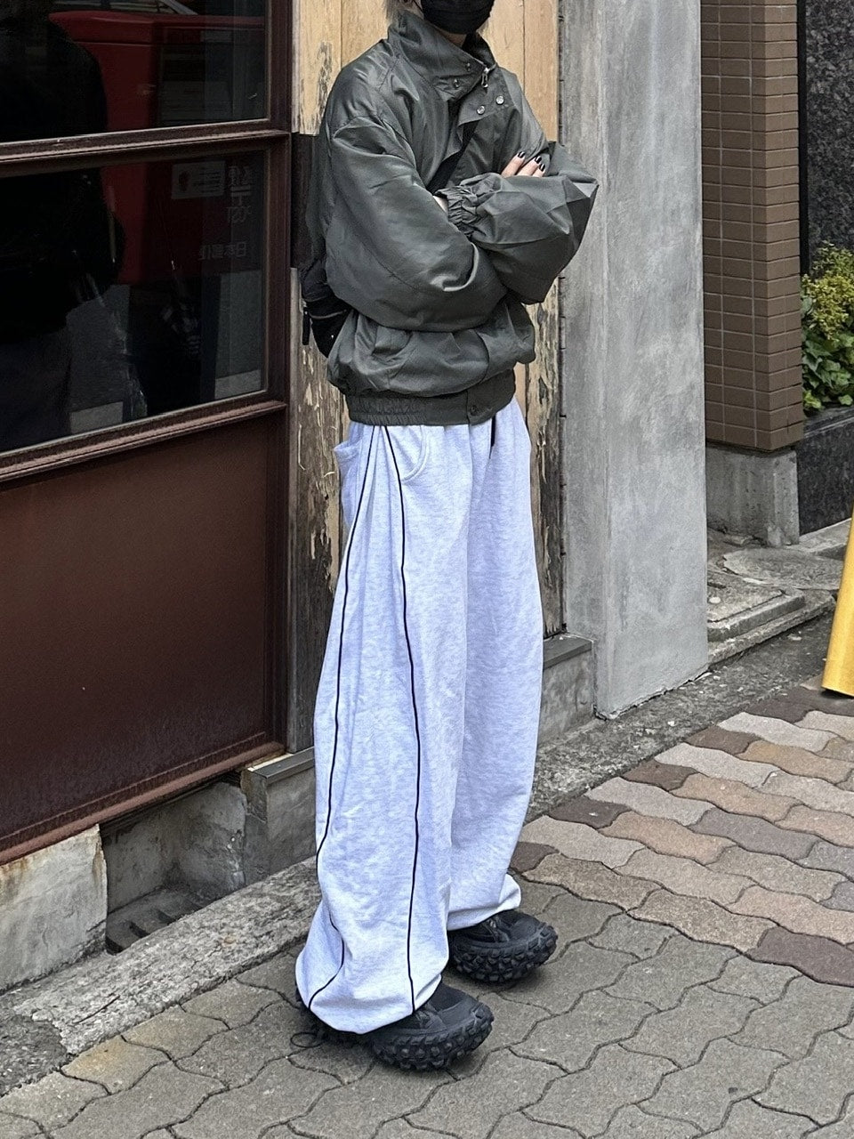 大阪店WEB限定受注制【Chikashitsu +】high neck bomber jacket (2color)