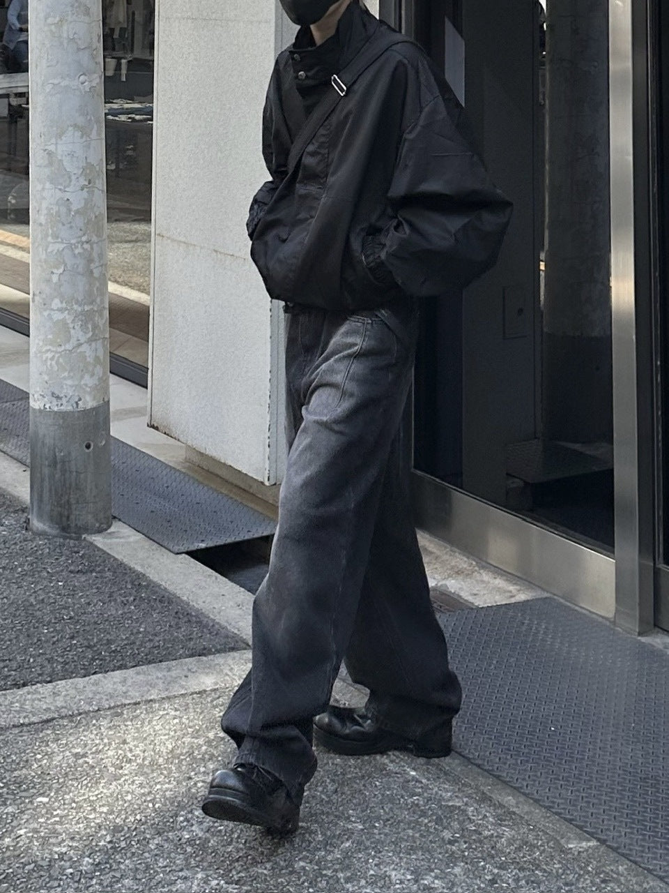 大阪店WEB限定受注制【Chikashitsu +】washing wide denim pants (2color)