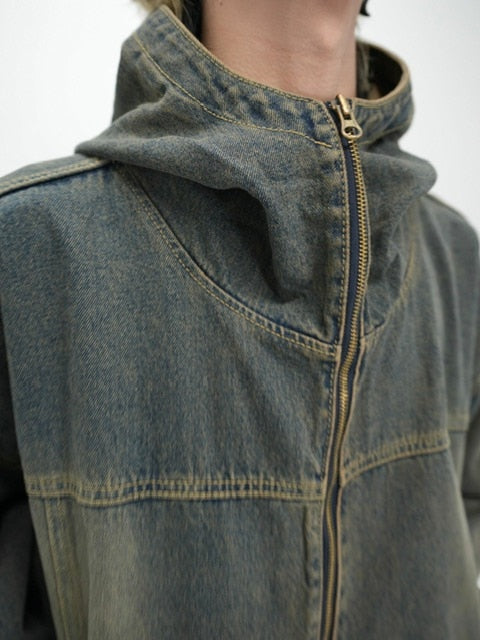 受注制【Never mind the XU】setup denim jacket (2color) / 【ネバーマインドザエックスユー】セットアップフードジップアップパーカーデニム長袖ジャケット