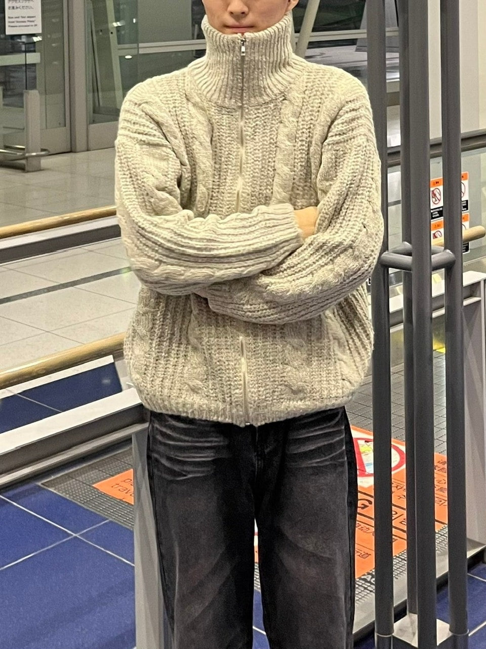 受注制【youll】zip up cable knit (5color)