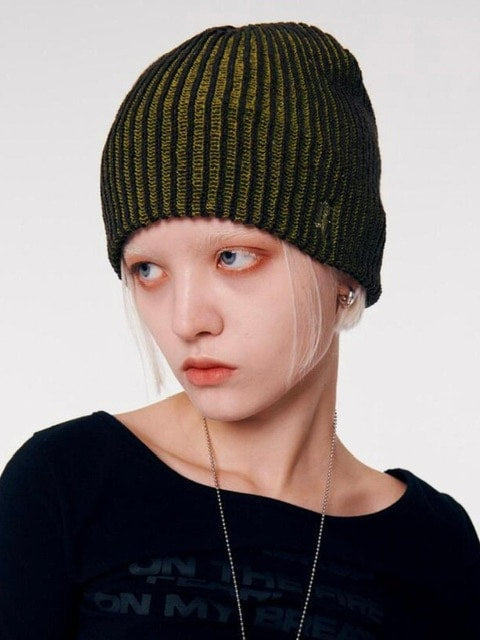 【runningHIGH】GLITTER LOGO TWO TONE BEANIE