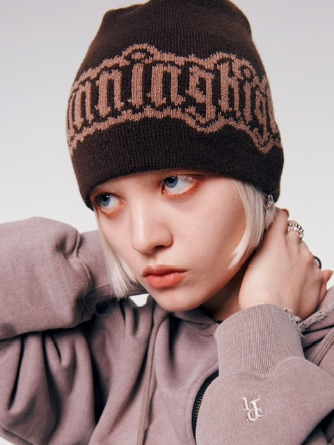 【runningHIGH】SKULL LOGO JACQUARD BEANIE