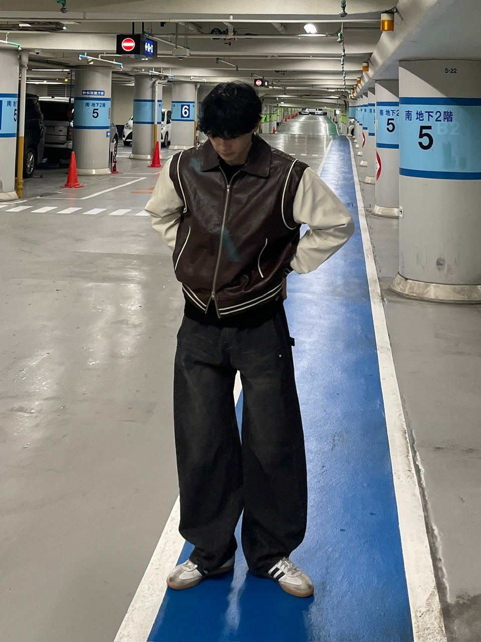 受注制【Chikashitsu +】leather piping jacket (2color)