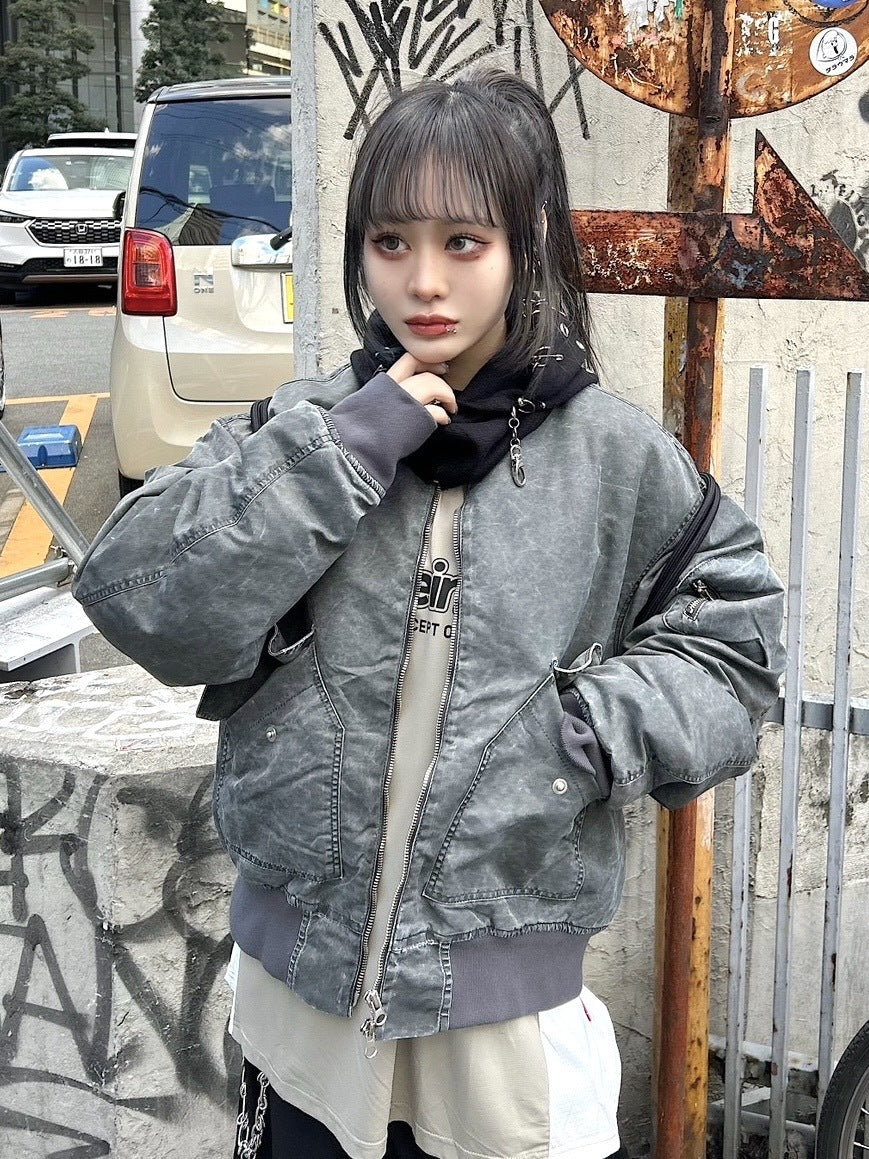 受注制【Never mind the XU】pigment bomber padding (2color)