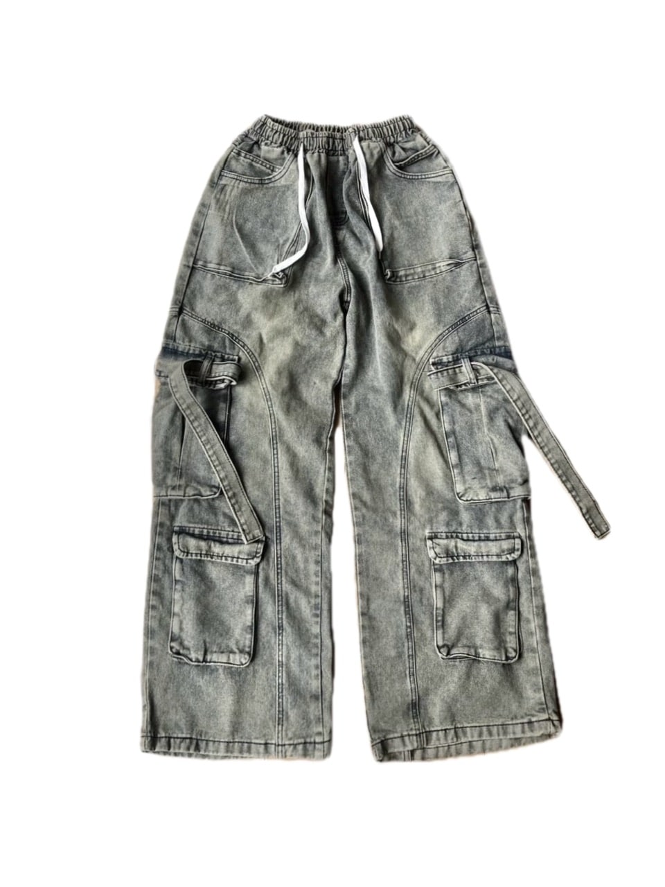 受注制【youll】multi pocket denim cargo pants