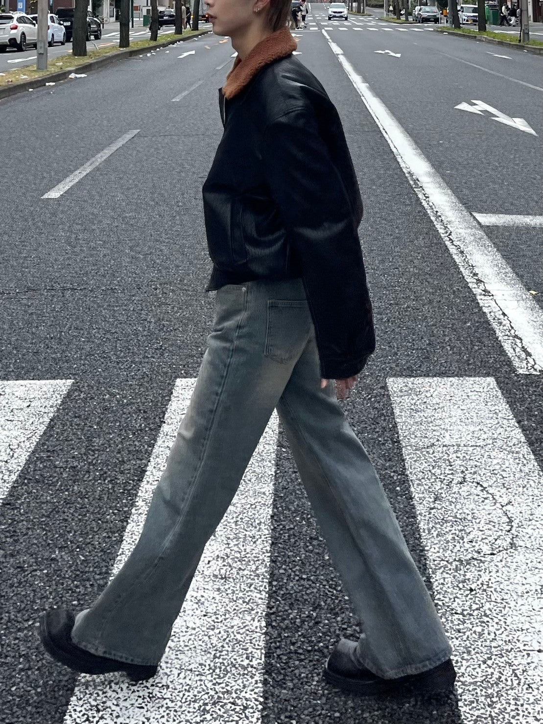 受注制【Chikashitsu +】biker leather mustang jacket