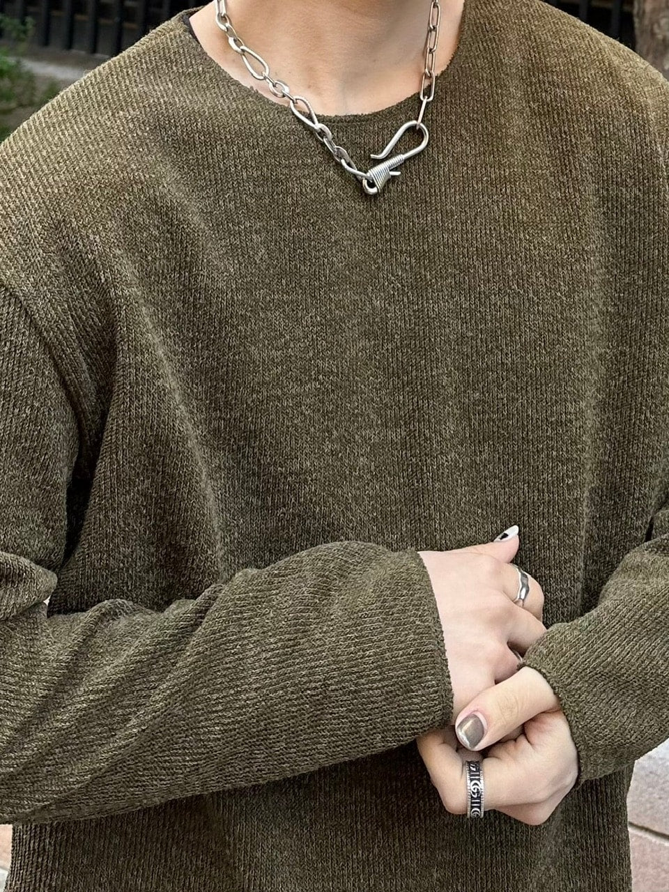 【Chikashitsu +】unisex over knit (4color) / 【チカシツプラス】ユニセックスオーバーサイズ長袖ニット