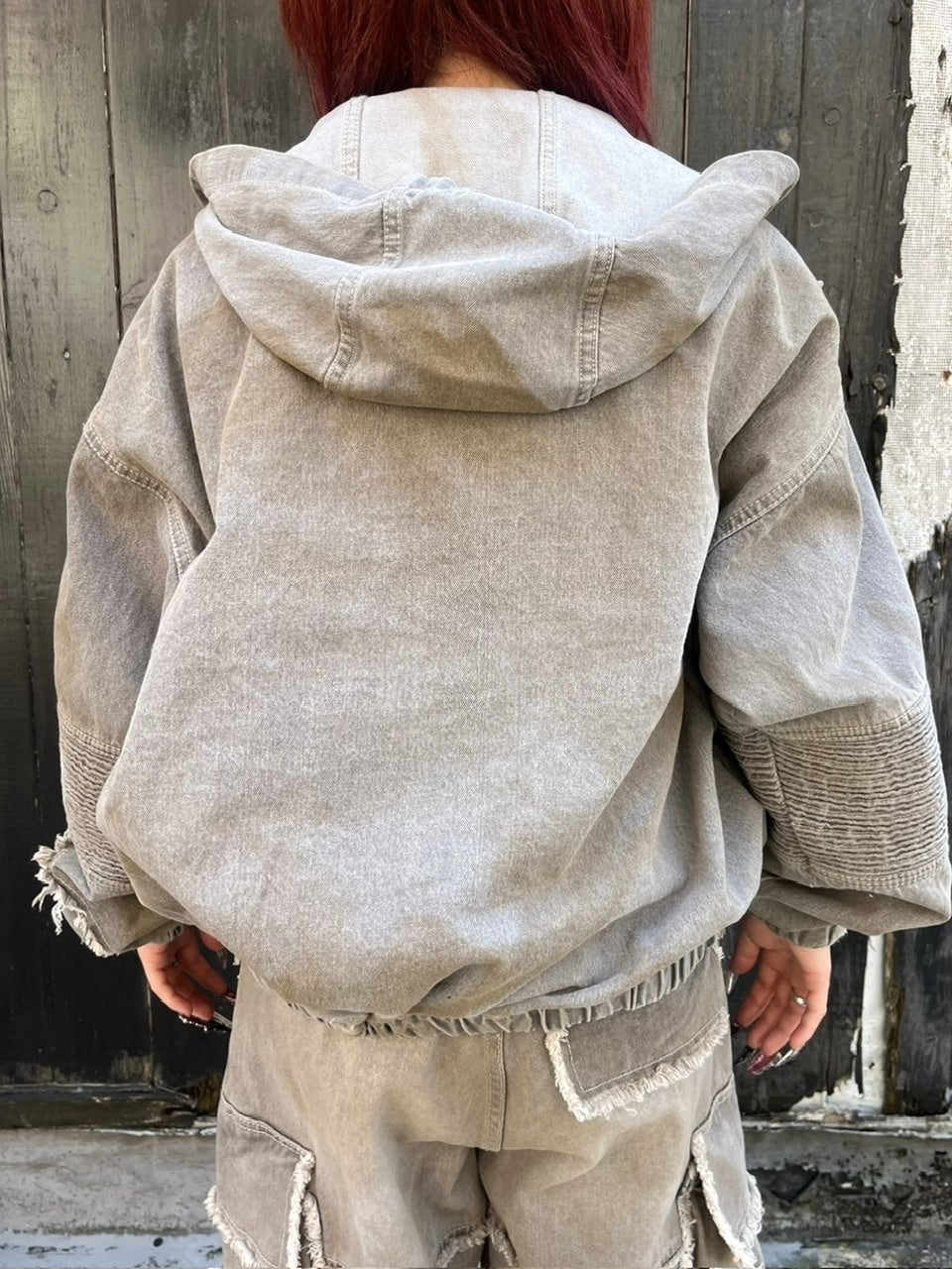 受注制【Never mind the XU】set up grunge denim jacket