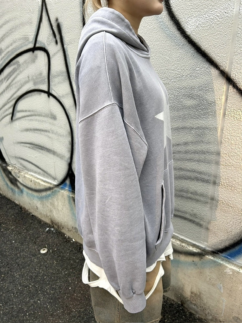受注制【Never mind the XU】fade star hoodie (3color)