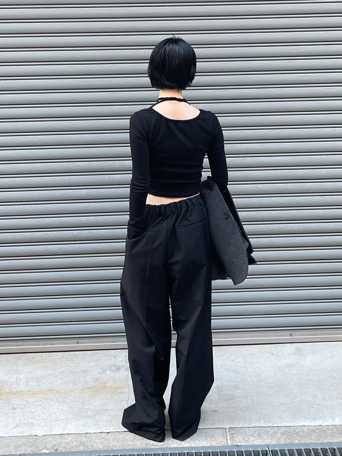 【Chikashitsu + LADIES】shirring cropped tops (3color)
