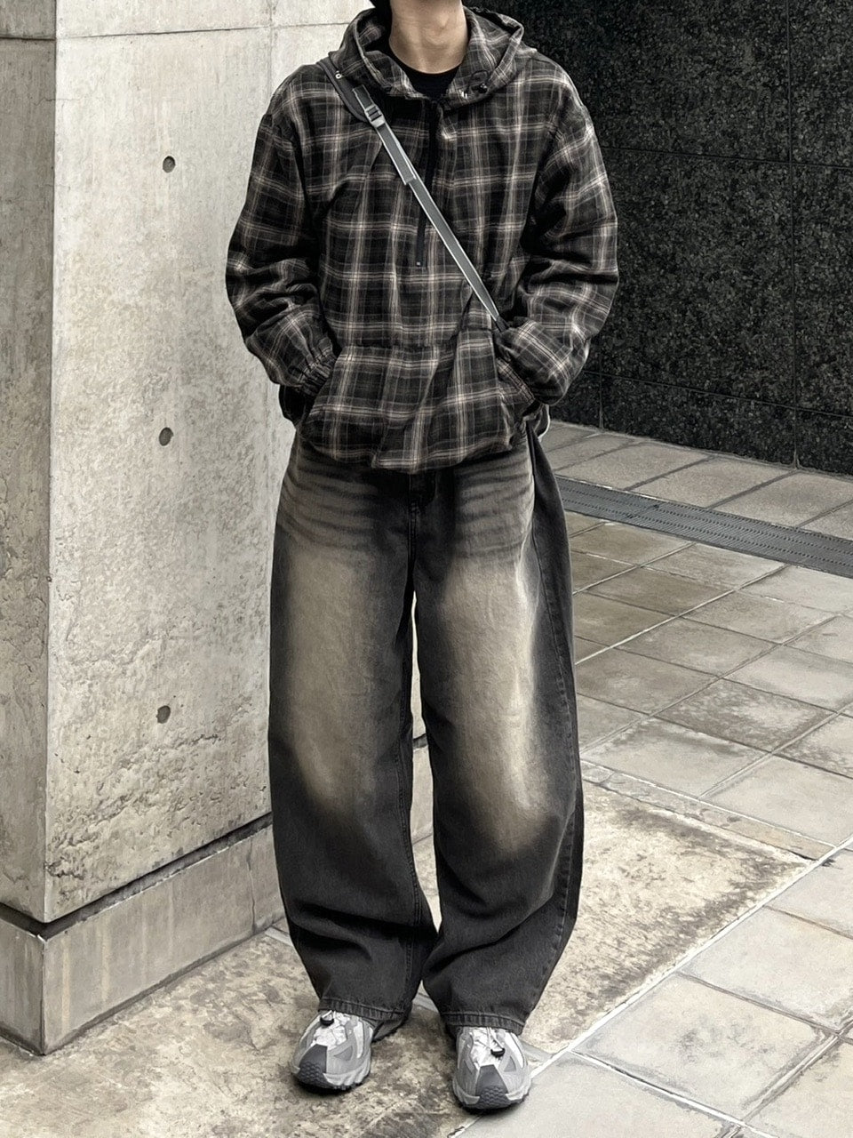 受注制【youll】faded wide denim pants