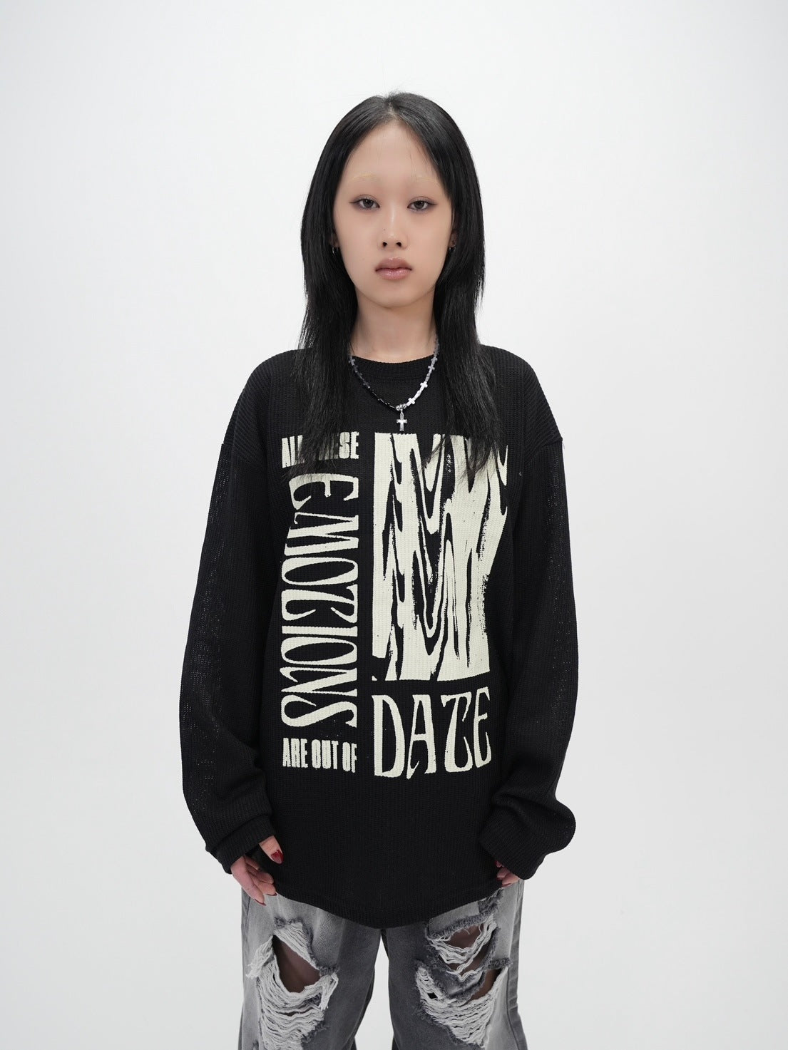 受注制【Bizarre Maiden】vintage mesh long sleeve (2color)