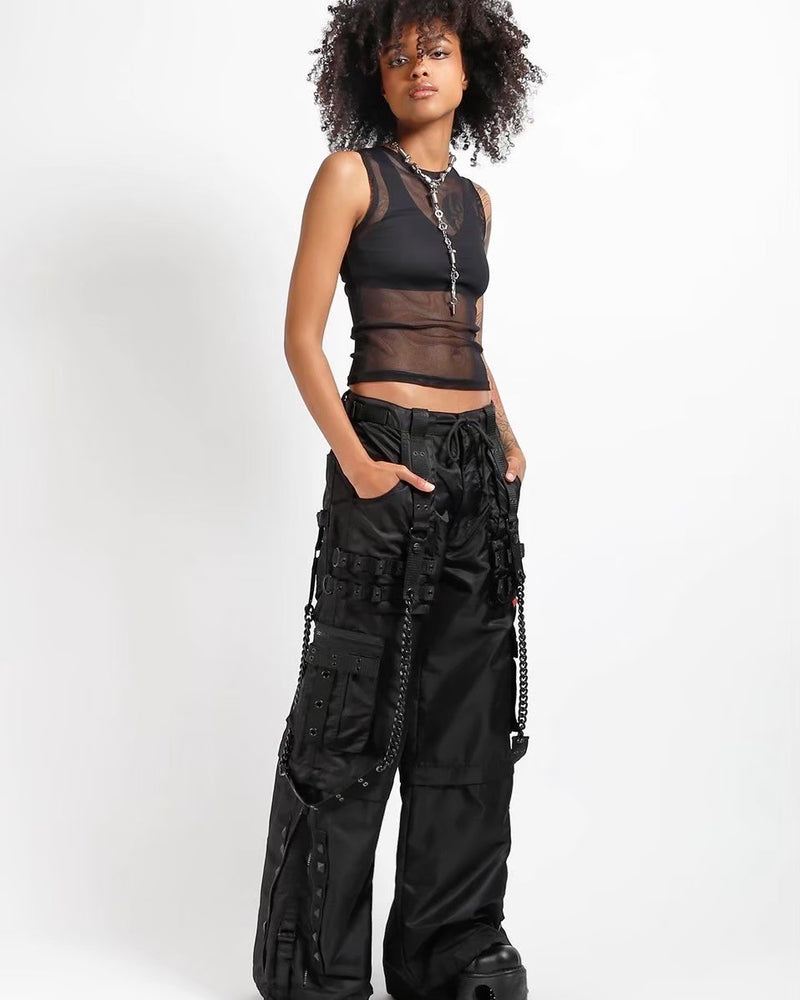 【TRIPP nyc】SPACED OUT NYLON PANT[NY7121M] / 【トリップ エヌワイシー】2wayストラップボンテージナイロンワイドパンツ