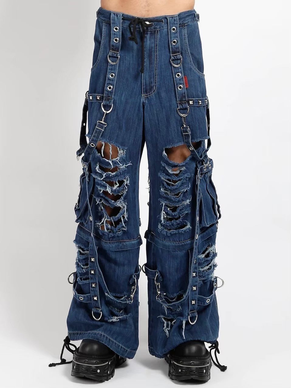 【TRIPP nyc】DENIM STRAP SHREDDER PANT[JM7117MR]