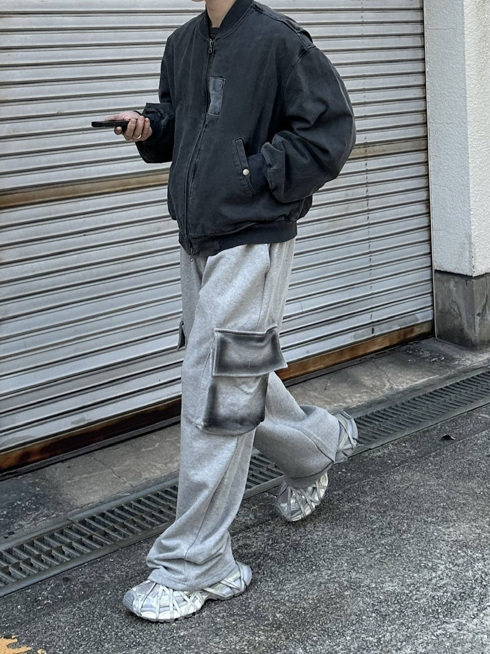 大阪店WEB限定【Chikashitsu +】washed sweat cargo pants (2color)