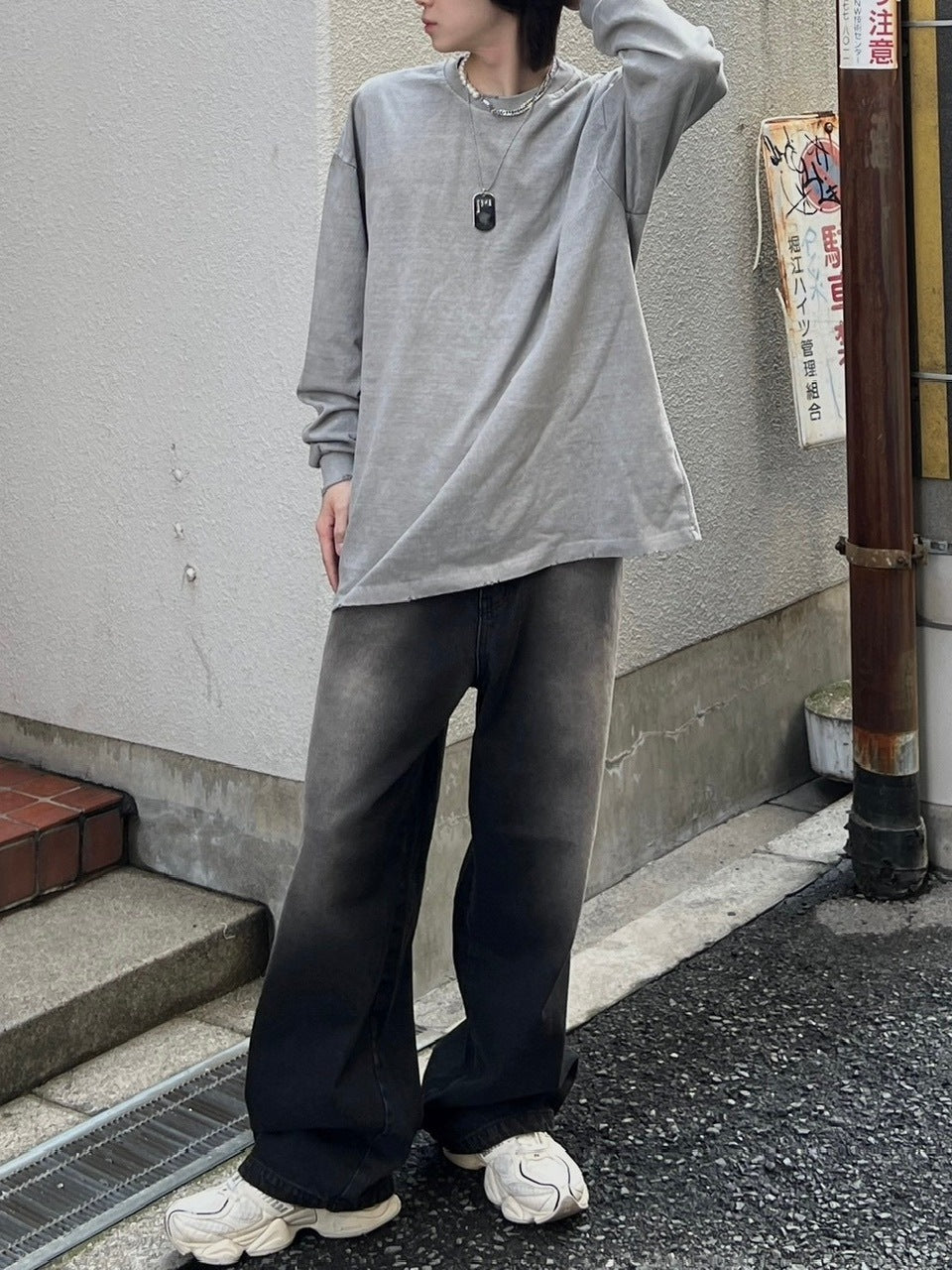大阪店WEB限定受注制【Chikashitsu +】pigment long sleeve (2color)
