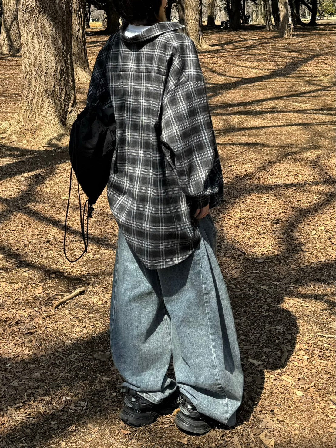 受注制【Chikashitsu +】oversized check shirt