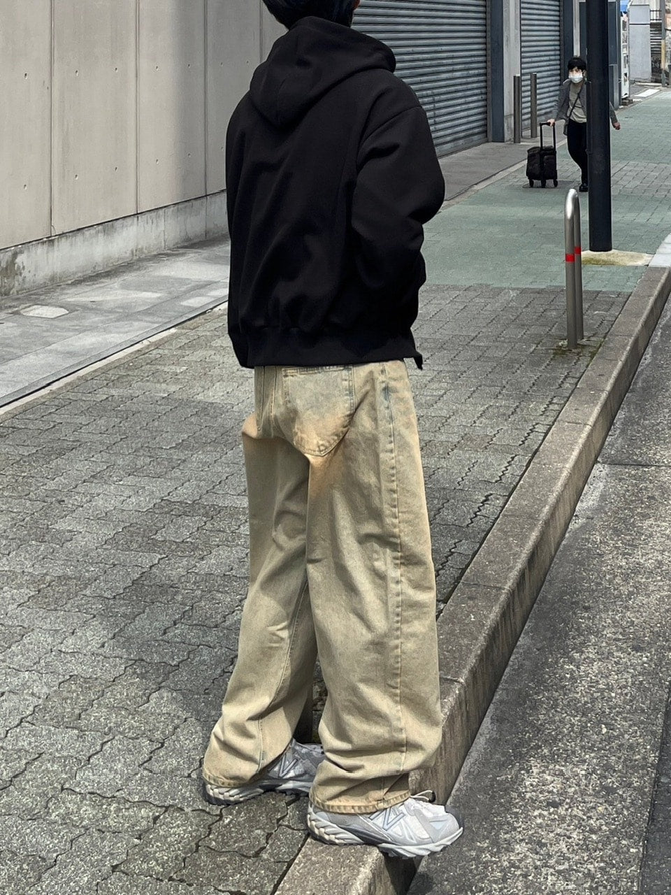 【Chikashitsu +】vintage wash semi wide denim pants 3 / 【チカシツプラス】ヴィンテージウォッシュセミワイドデニムパンツ