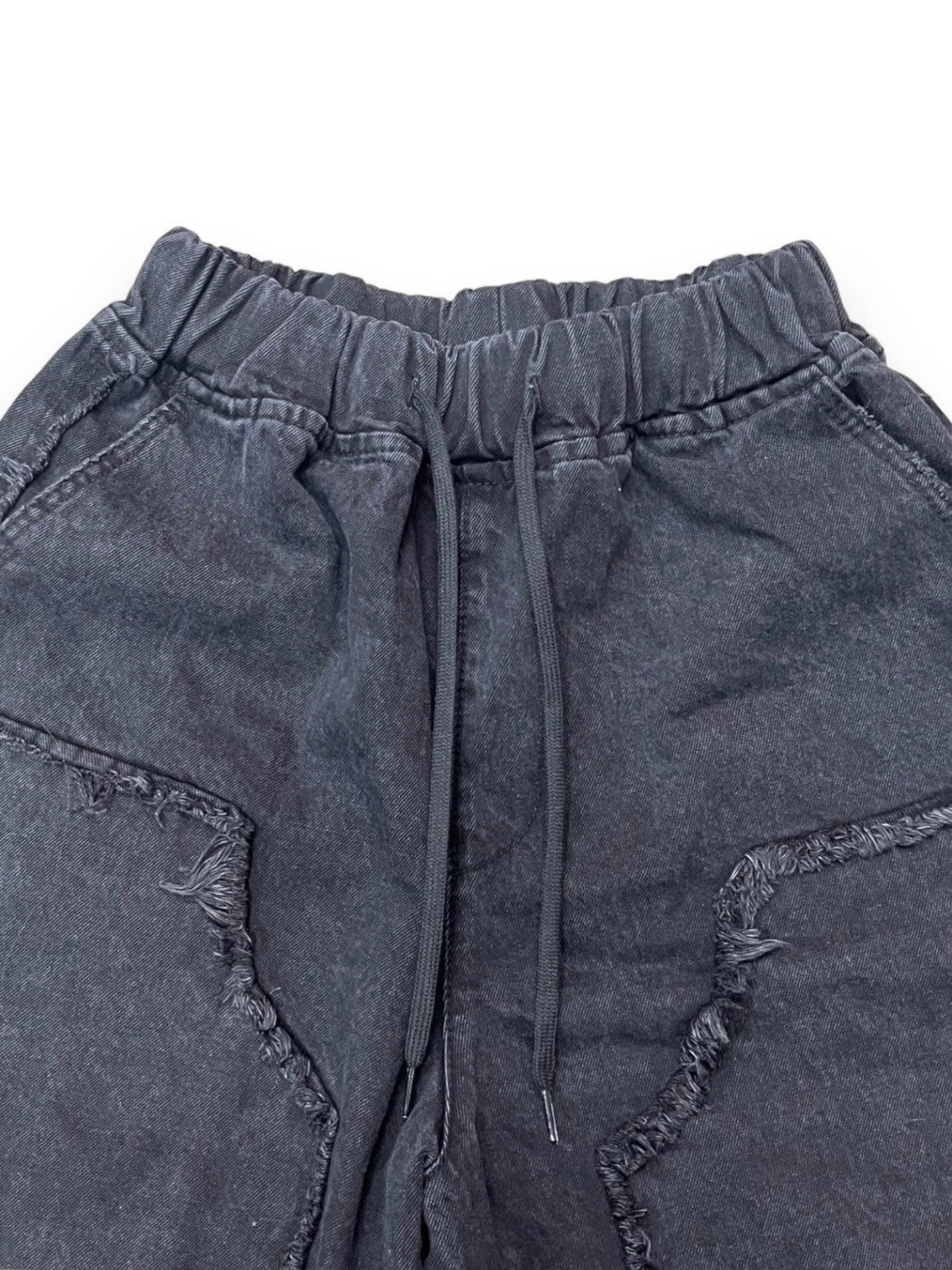 受注制【Bizarre Maiden】damage wide half denim pants