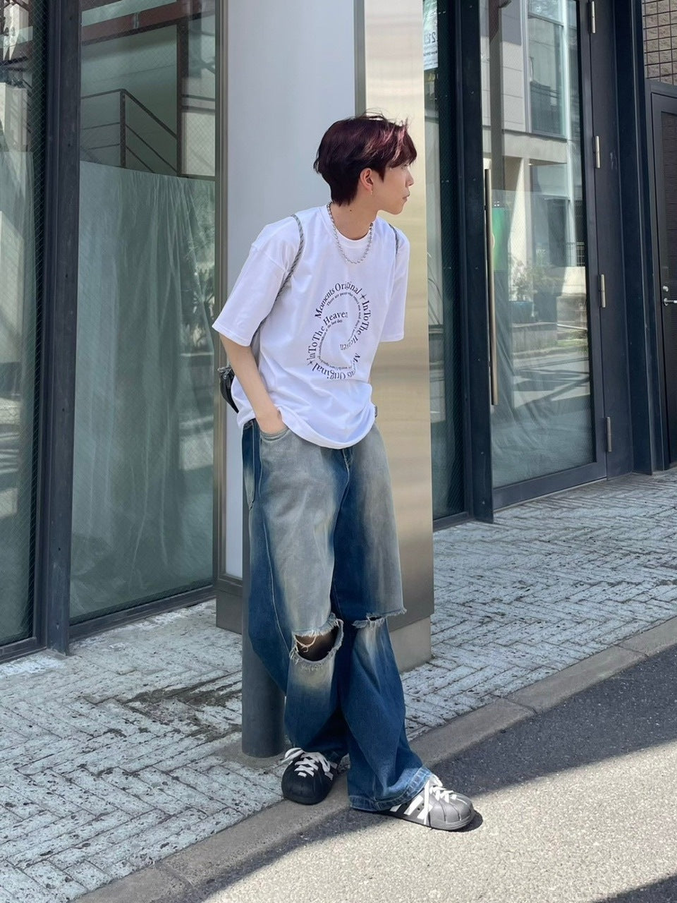 受注制【Chikashitsu +】logo graphic t-shirt 2 (3color) / 【チカシツプラス】グラフィックロゴプリント半袖Tシャツ