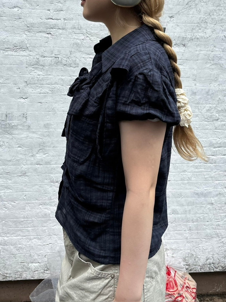 受注制【OaKS】ribbon tie short sleeve shirt (2color)