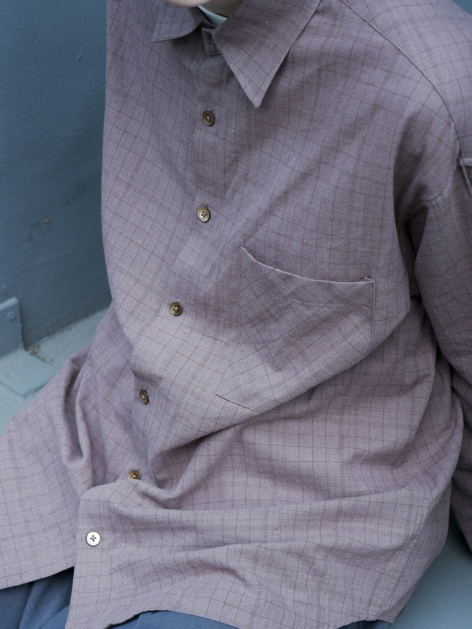 東京店WEB限定【Chikashitsu +】glen check regular shirt(2color)