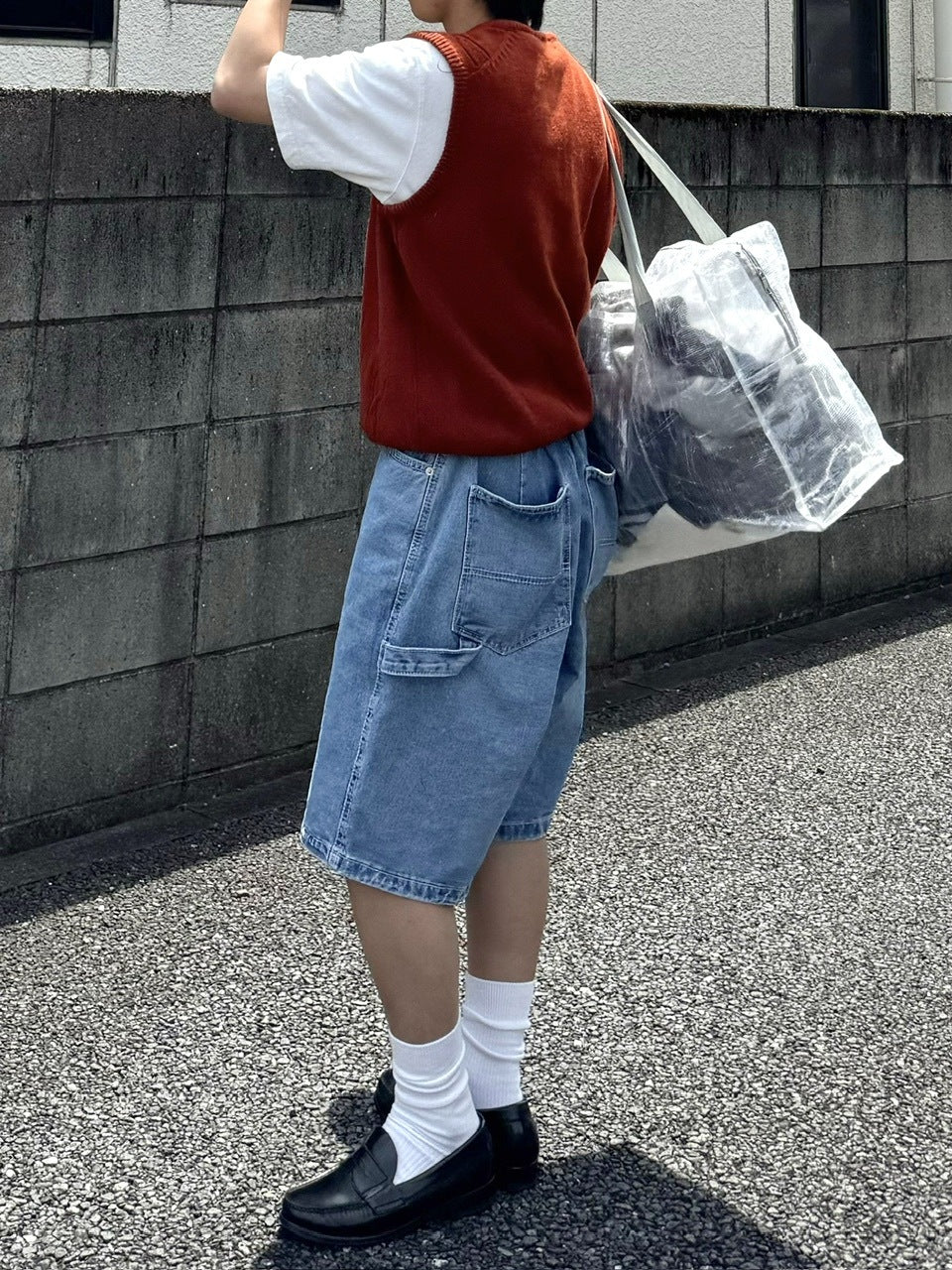 受注制【RENOL】painter denim half pants (2color)