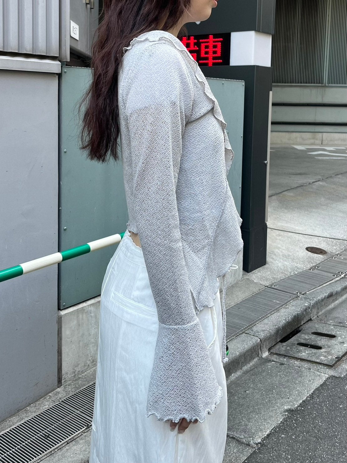 受注制【nmtc +】frill ribbon cardigan (3color)