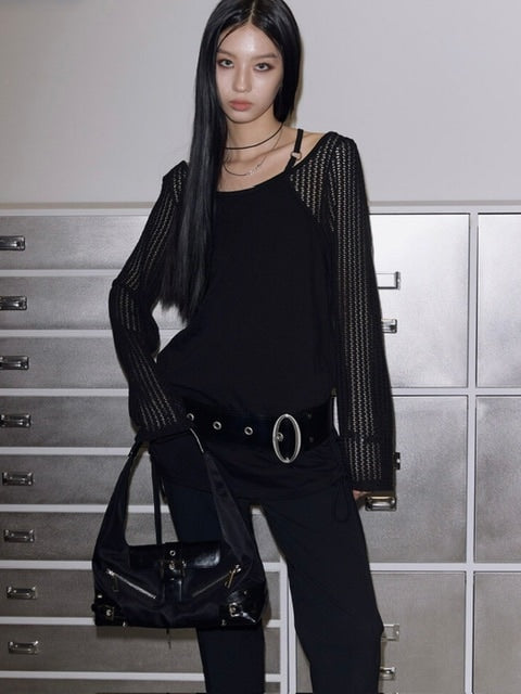 【NOT KNOWING】Small Moto Hobo Bag / 【ノットノーイング】スモールモトホボバッグ