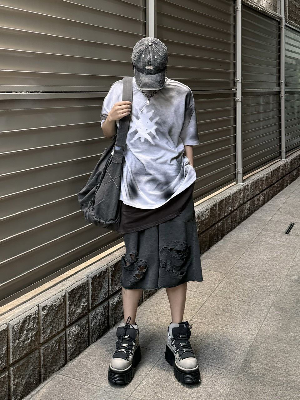受注制【Never mind the XU】dark washing tee (3color)