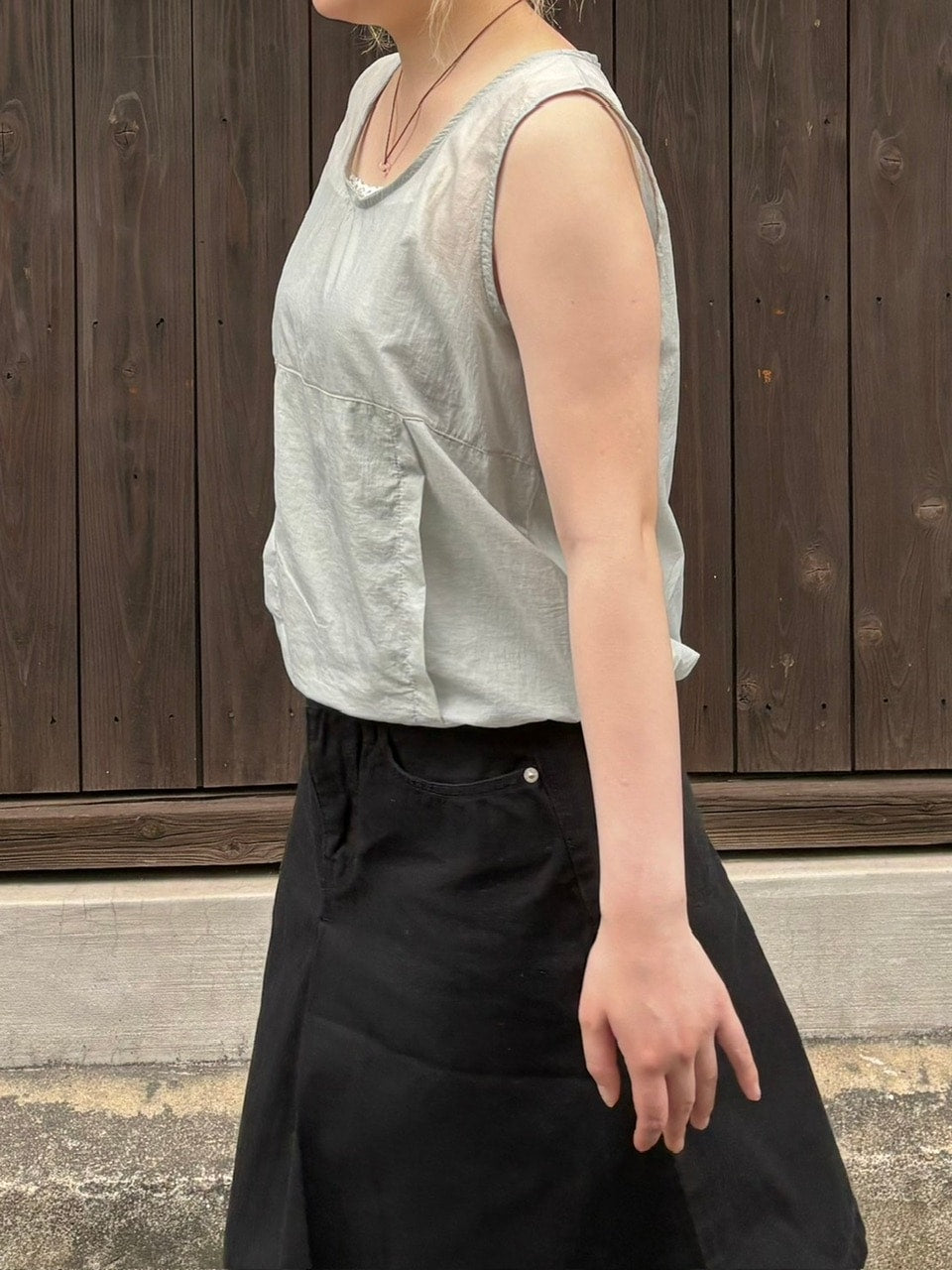 受注制【OaKS】nylon cropped vest (3color)