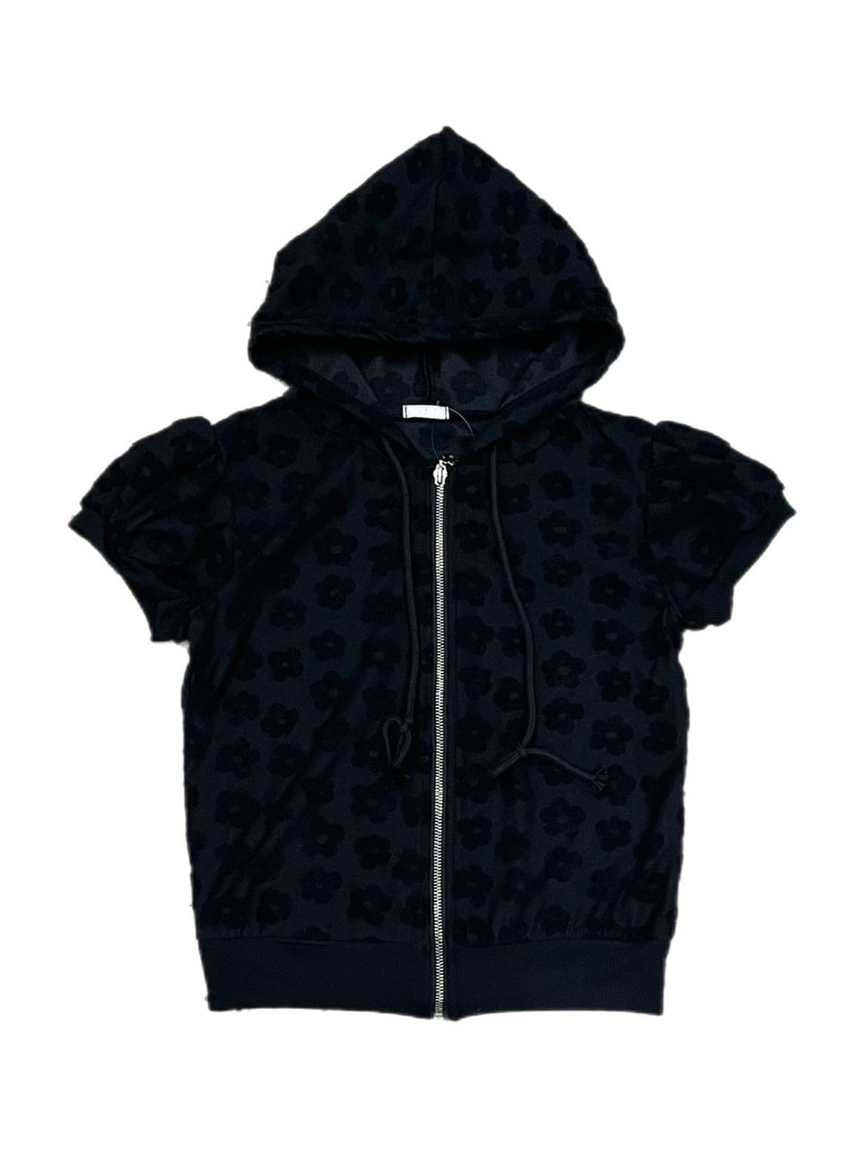 受注制【OaKS】flower pattern cropped zip hoodie (2color