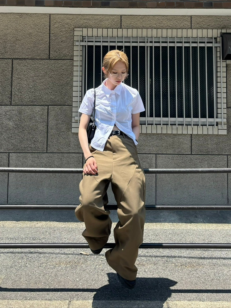 【Chikashitsu +】pattern design slacks (2color)