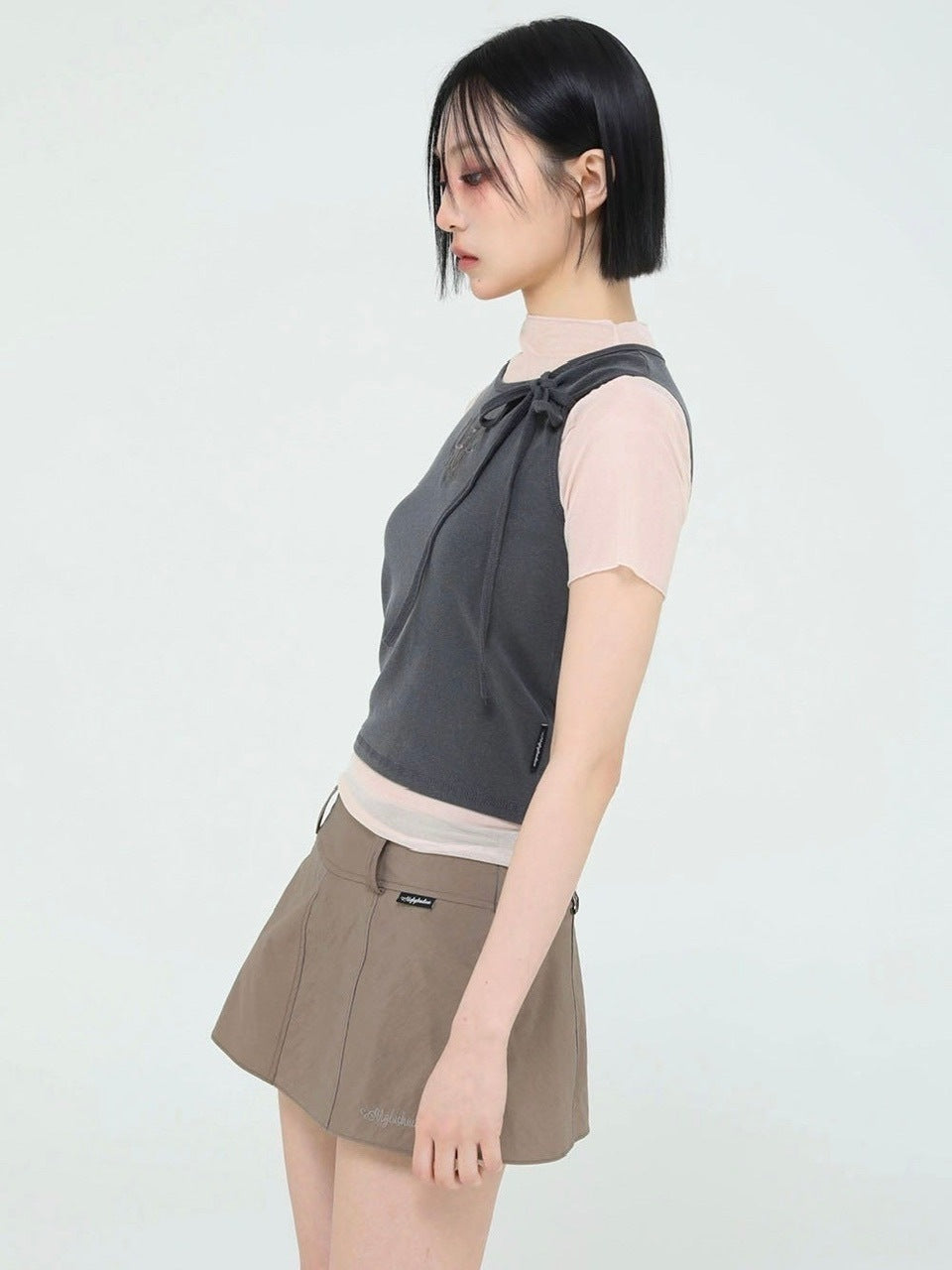 【Uglyshadow】PIGMENT MASH SLEEVELESS SET
