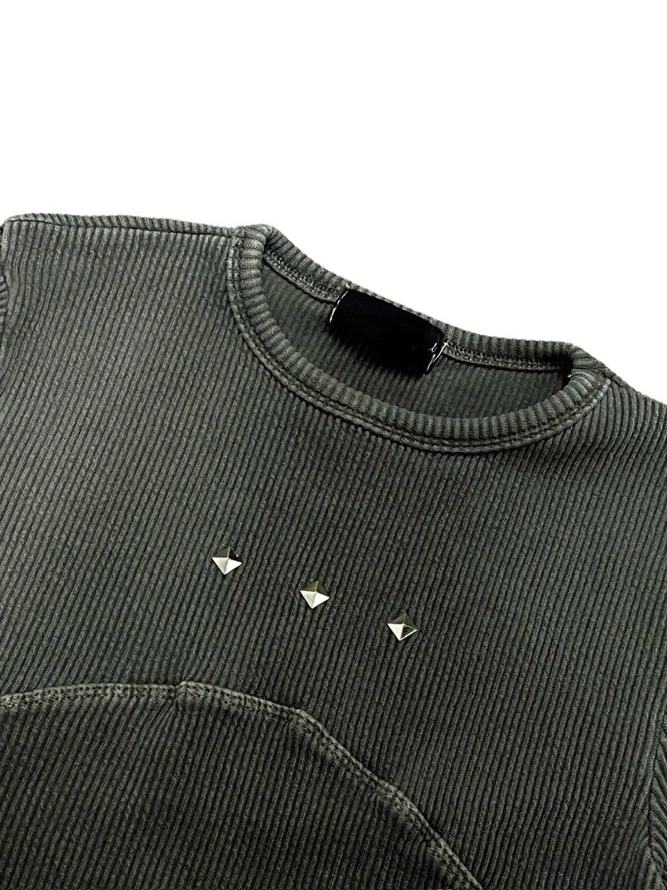 受注制【Never mind the XU】pigment rib crop tee (3color)