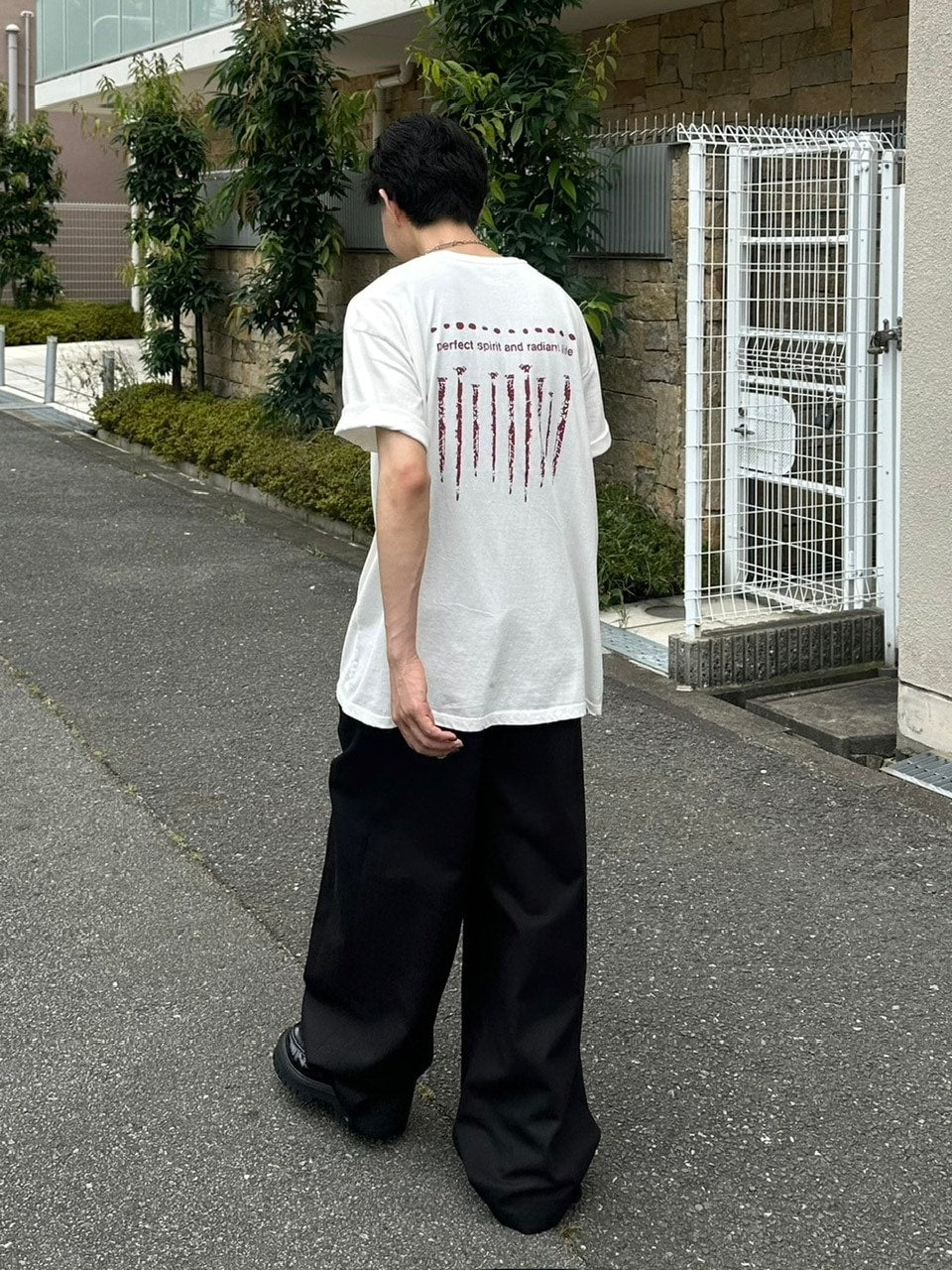 受注制【Chikashitsu +】nail back print t-shirt (3color)